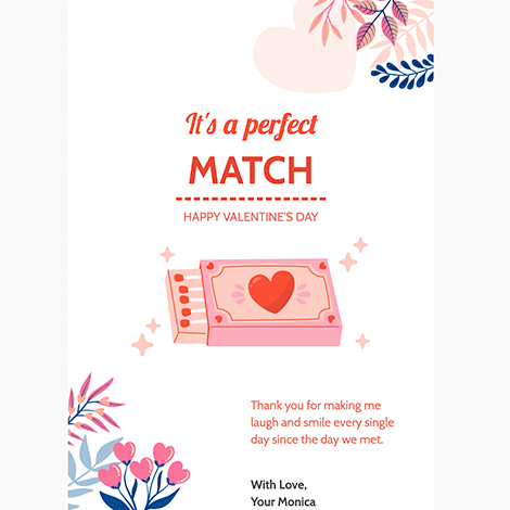 We're the Perfect Match Valentine's Day eCard